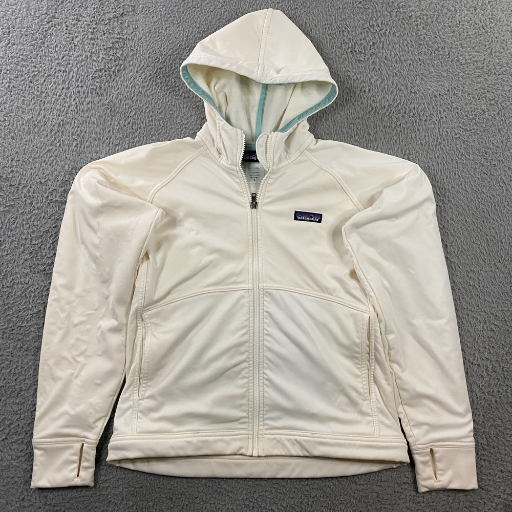 Patagonia Jacket Womens Small‎ Fleece Lined Hooded Full Zip Windbreaker